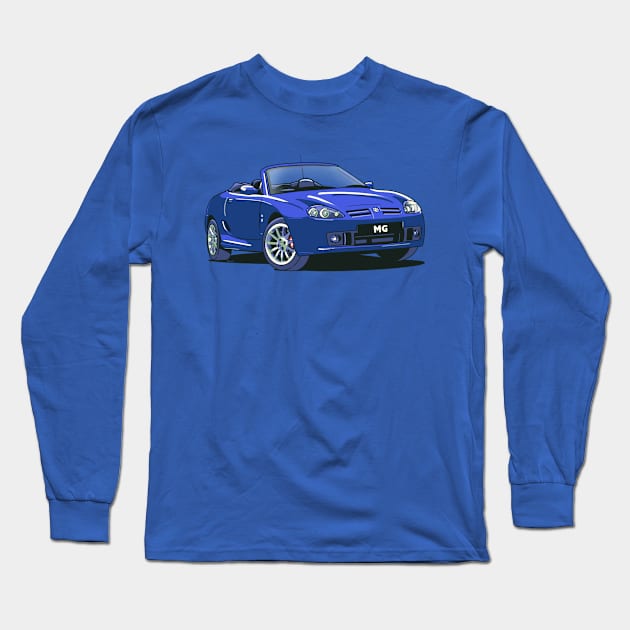 MG Rover MGTF in Blue Long Sleeve T-Shirt by Webazoot